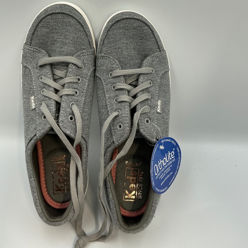 Keds Women's Gray Canvas Sneakers Ortholite Comfort Casual Shoes